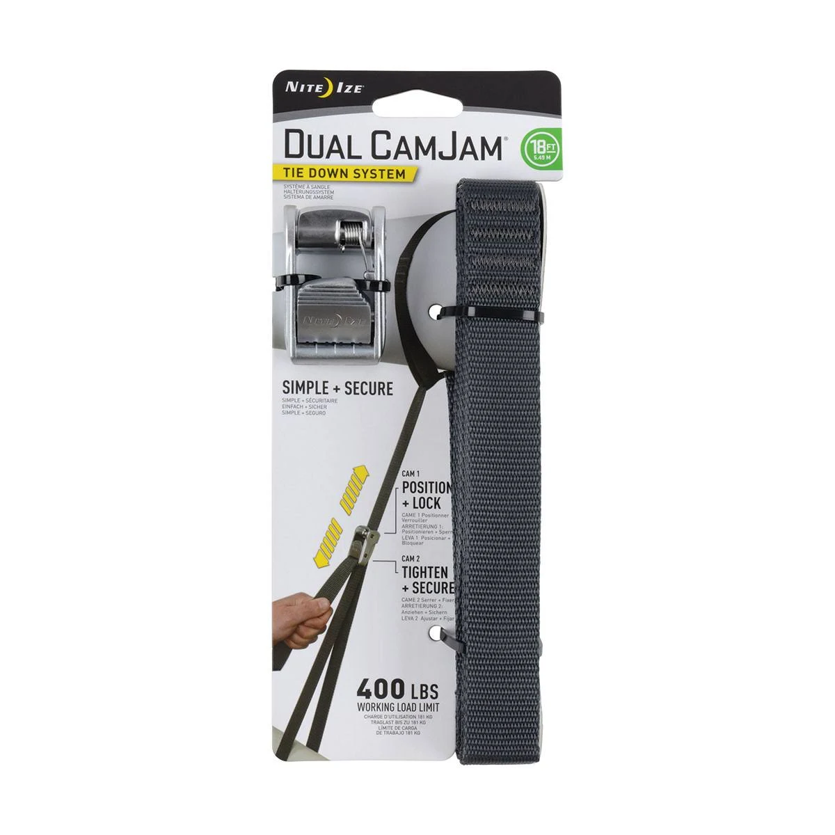 Nite Ize Dual CamJam Tie Down System 18 FT