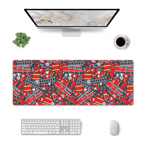 Fashionable Goose Large Gaming Mouse Pad 31.5 x 11.8in Desk Keyboard Pad Keyboard Mouse Mat for Work, Play, Office, Home with Non-Slip Rubber Base Stitched Edges-