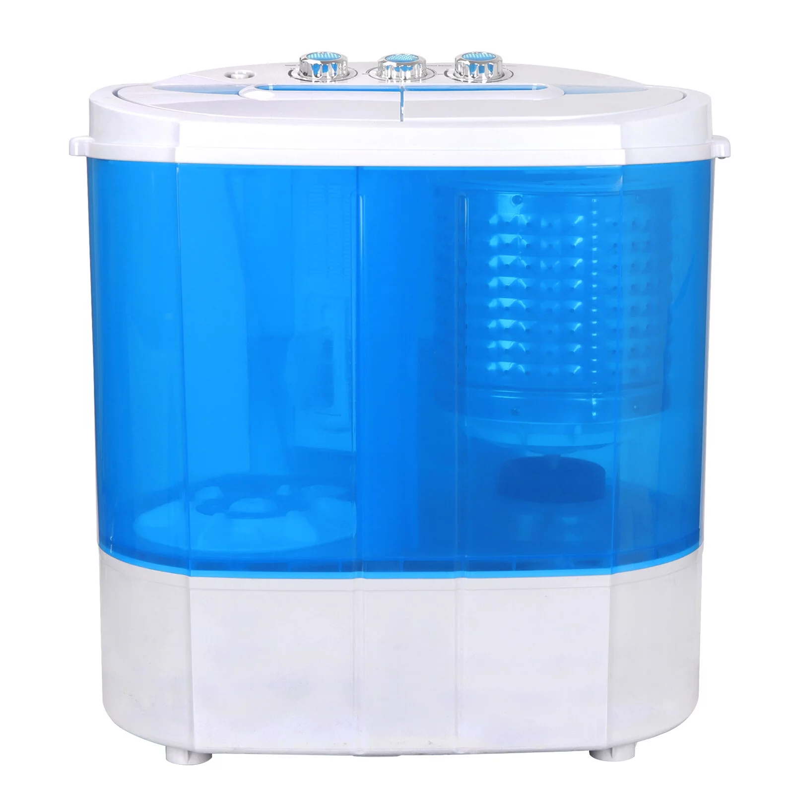 SuperDeal Compact Lightweight Twin Tub Washing Machine Top Load 6lbs Washer 4lbs Dryer