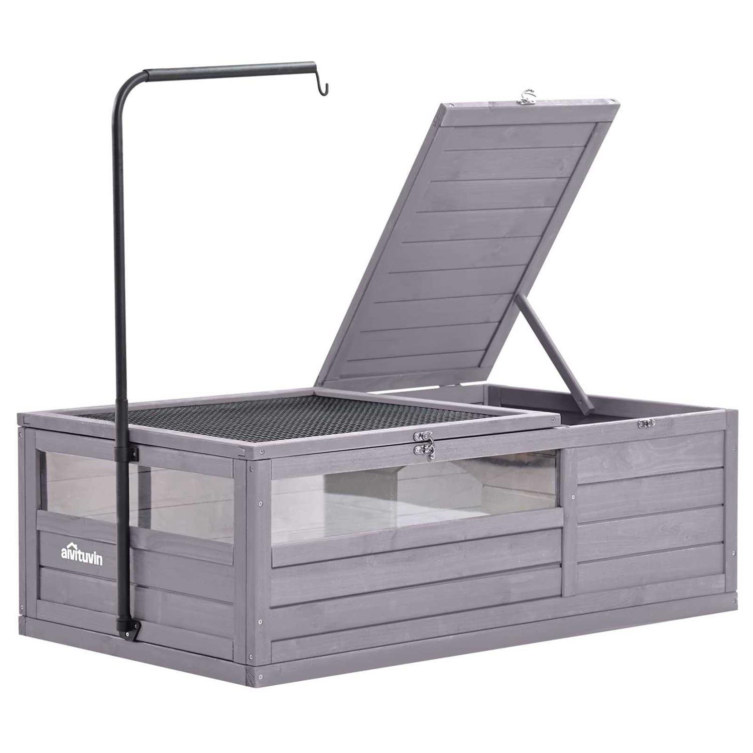 Aivituvin Wooden Tortoise House Large Tortoise Habitat Cage Indoor Tortoises Enclosure for Small Animals - Pet Supplies online store