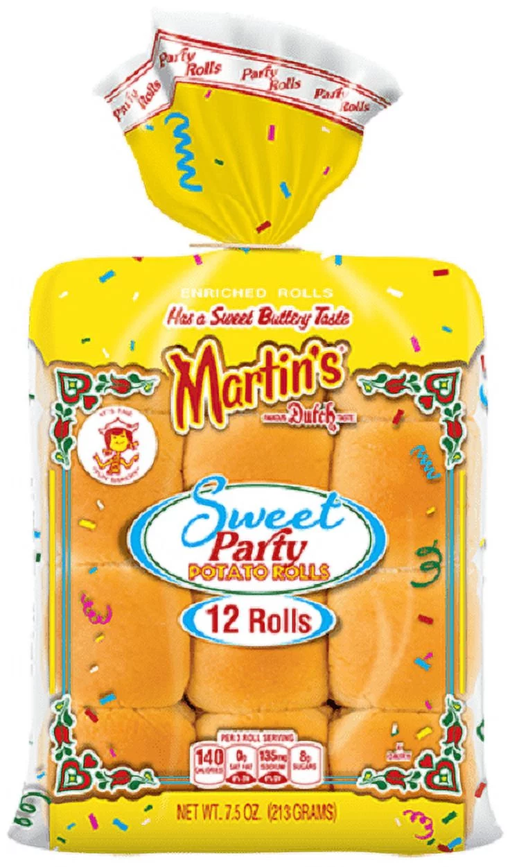 Martin's Famous Pastry Sweet Party Potato Rolls, 3-Pack 12 Count Bags