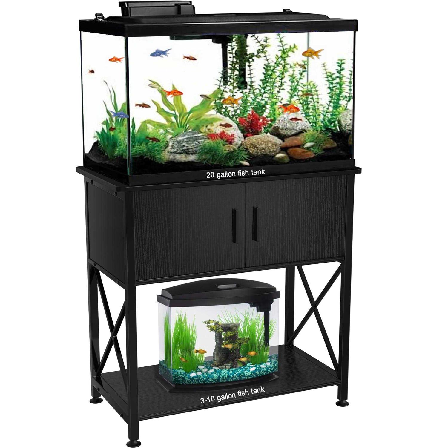 GDLF Fish Tank Stand Metal Aquarium Stand for 20 Gallon Long with Accessories Storage - Pet Supplies online store