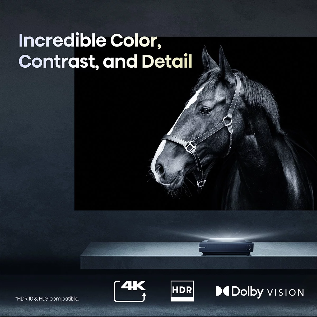 Hisense PX2-PRO TriChroma 4K Ultra Short Throw Laser Cinema Projector with Dolby Vision, Dolby Atmos, & Google TV