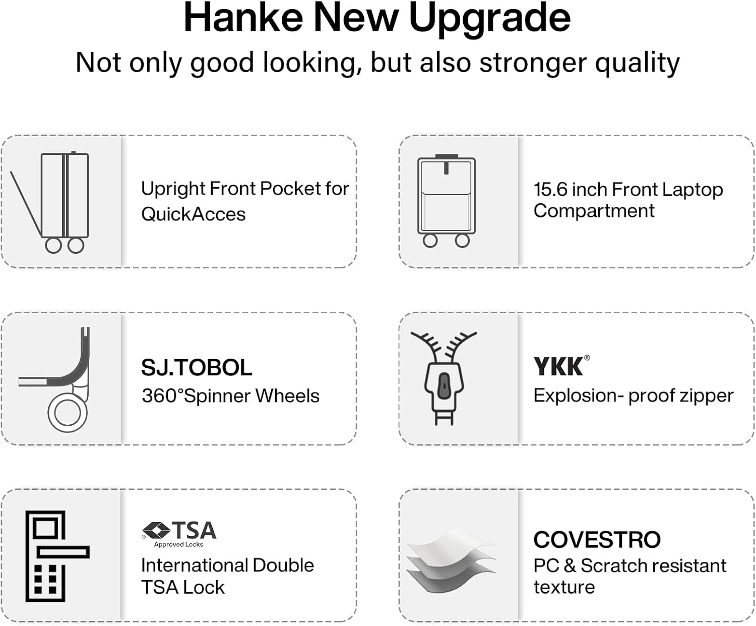 Hanke 24 Inch Checked Luggage Hard Shell Suitcases with Wheels Lightweight Travel Luggage for Weekender Suitcase with Lock Rolling Luggage with Front Pocket(Medium-Blackish Green)