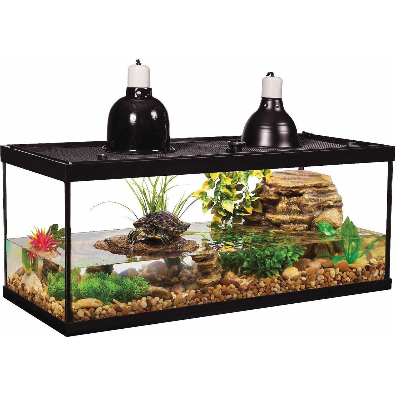 Tetra Aquatic Turtle Deluxe Kit 20 Gallons, aquarium With Filter And Heating Lamps - Pet Supplies online store