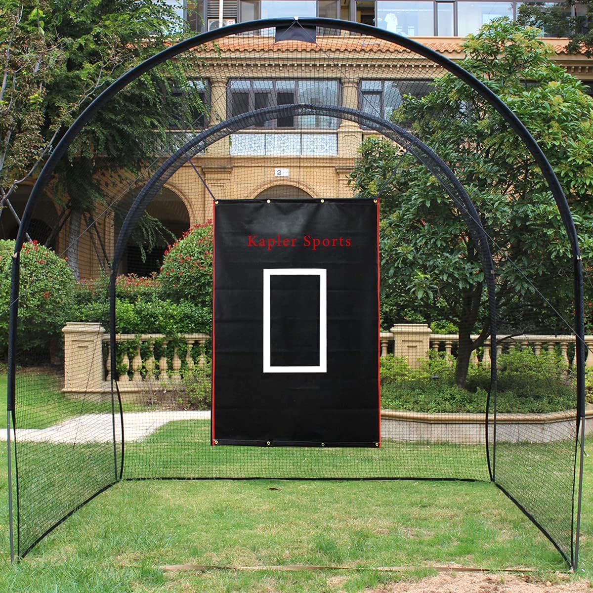 Kapler Batting Cage Backstop Baseball Softball， Vinyl Backstop Batting Cage Target with Bungees for Batting Hitting Pitching (Size/Style Options