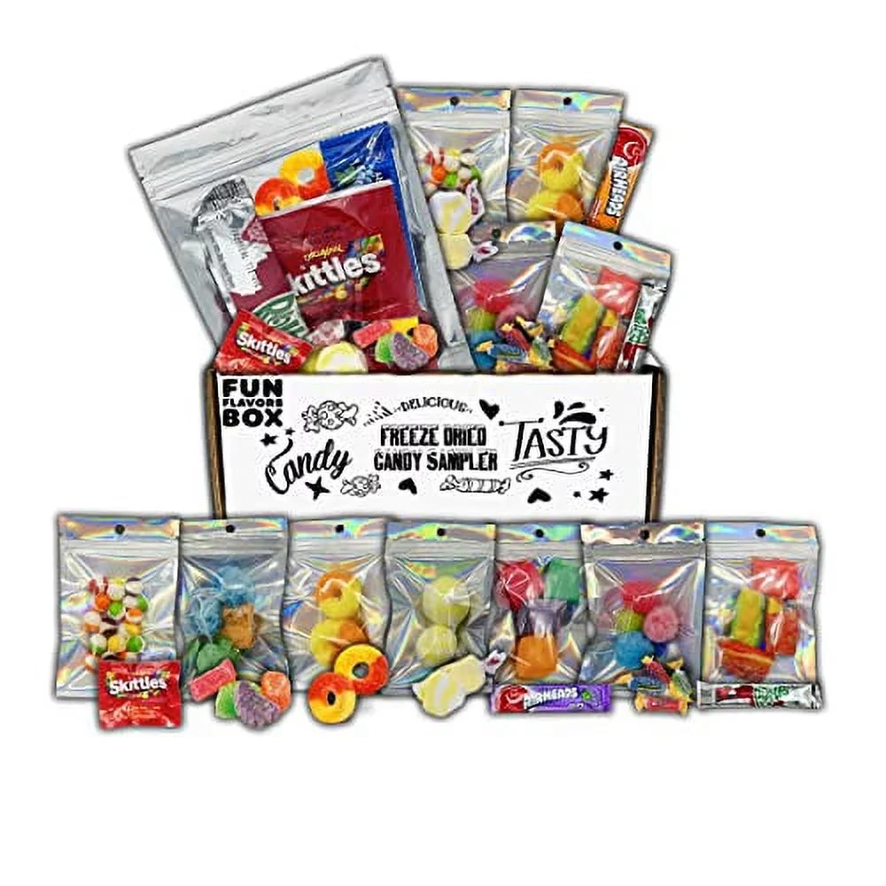 Fun  Box Freeze Dried Candy Sampler Variety Pack, Unique Candy Gift Box- Crunchy And Airy Or Chewy And Sticky- Taste The Transformation