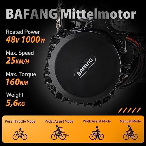 Bafang Electric Bike Conversion Kit Mid Motor BBS-HD 48 V 1000 W Motor Accessories Display Optional Kit Downtube Battery