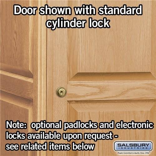 Salsbury Industries 12168MED 1 Wide Solid Oak Executive Wood Locker Double Tier - Medium Oak