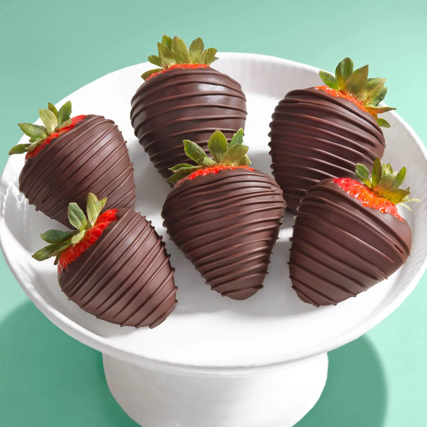 A Gift Inside Tall, Dark & Dreamy Dipped Strawberries - 6 Berries