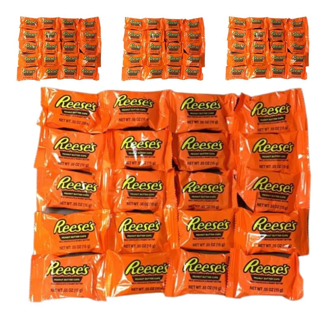 CandyKrave Reese's Deliciously Irresistible Milk Chocolate Peanut Butter REESE'S Cups - Snack Size Candy, (3 pound)