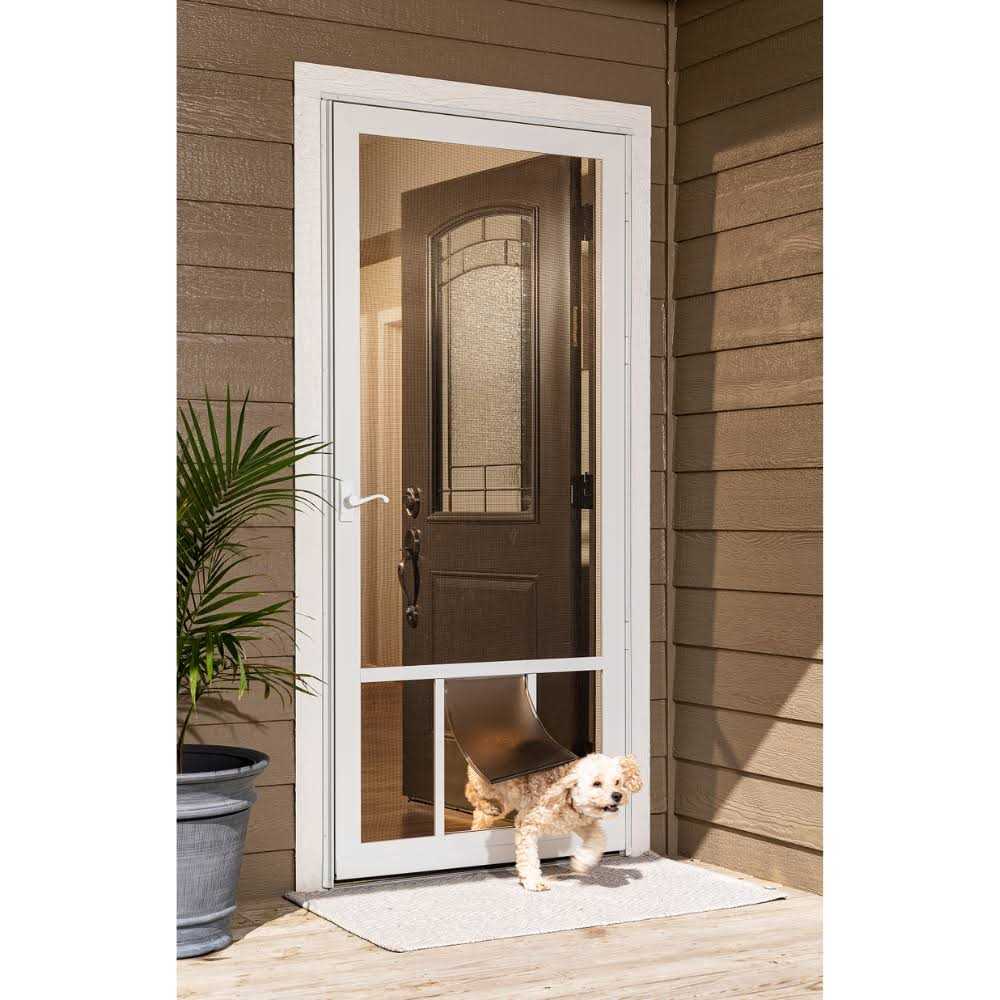 LARSON Pet Breeze 32-in x 81-in Brown Aluminum Hinged Screen Door - Pet Supplies online store