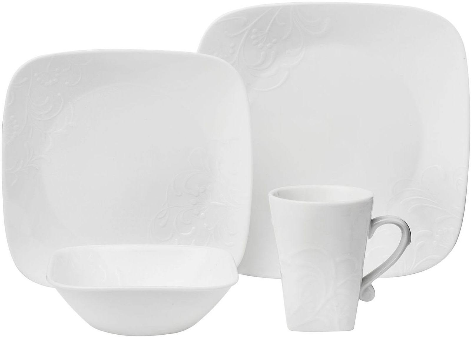 Corelle Boutique Cherish Embossed Square 16-pc Set