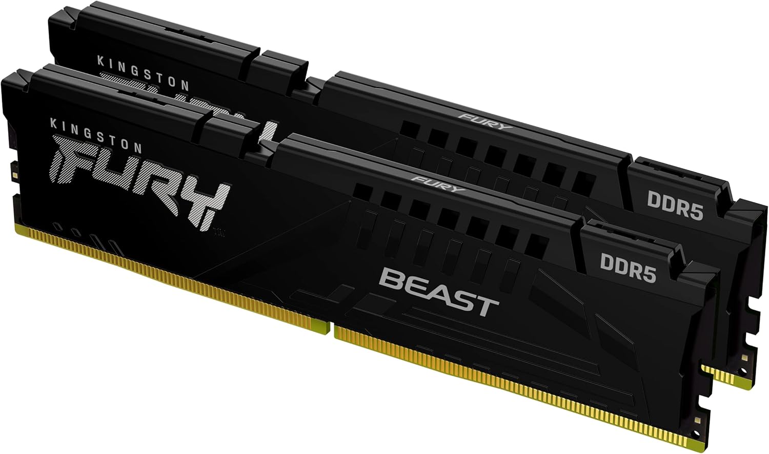 Kingston Technology Fury Beast 32GB (2x16GB) 4800MT/s DDR5 CL38 Kit of 2 Desktop Memory KF548C38BBK2-32, Black