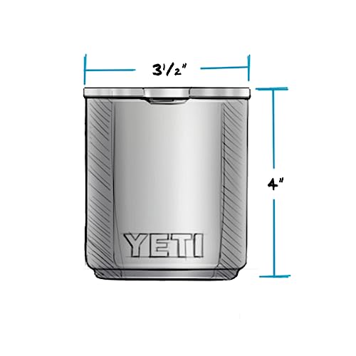 YETI Rambler Lowball, Vacuum Insulated Stainless Steel Stackable Lowball with MagSlider Lid, Stainless Steel, 10 oz (296 ml)