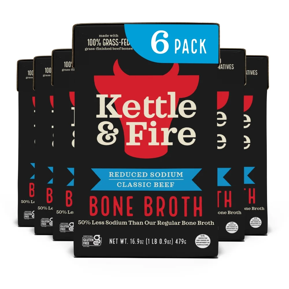 6 Pack: Reduced Sodium Beef Bone Broth - Curated Treasures Market