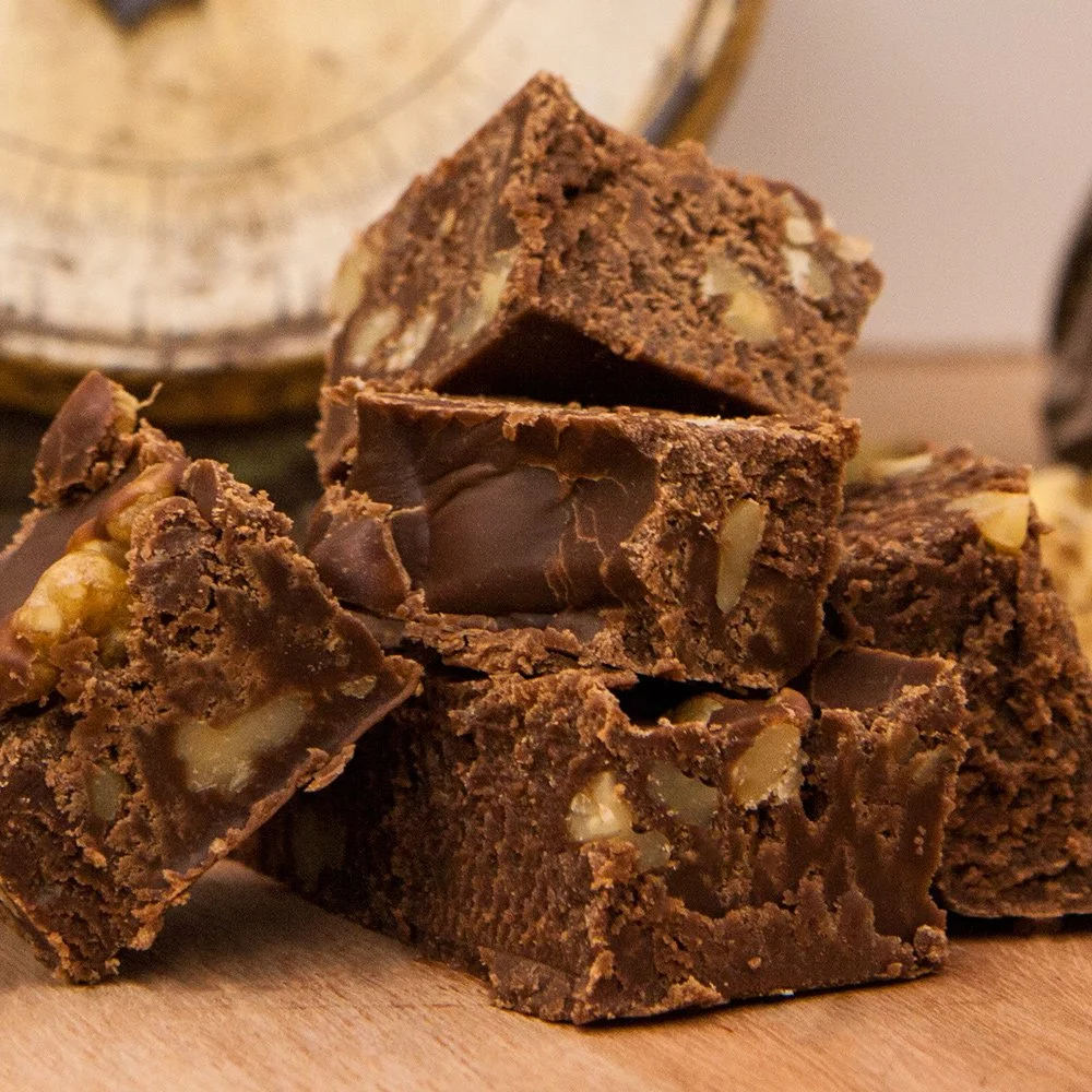 Birthday Balloons Fudge Gift Box, 2 Pounds Hall's Fudge (Chocolate Walnut)