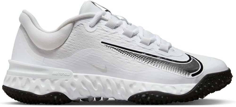 Nike Women's Alpha Huarache Elite 4 Softball Turf Shoes SZ 10 White | Black