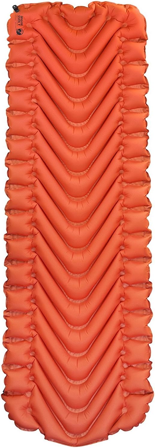 Klymit Insulated Static V Sleeping Pad, Lightweight, 2.5 Inches Thick, Sleep Comfort for Backpacking, Cold Weather Camping and Hiking, Inflatable Camping Mattress