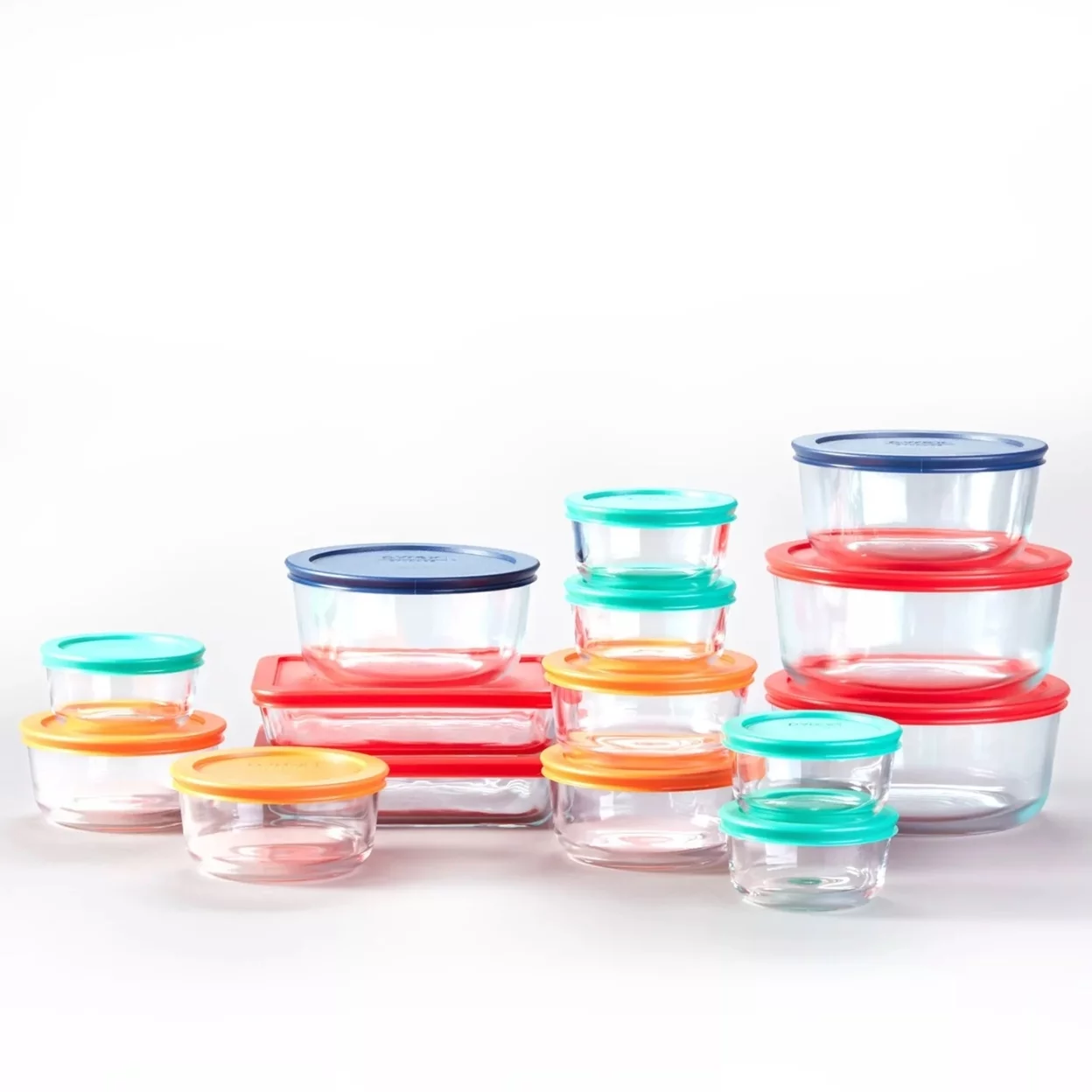 Pyrex Simply Store Glass Food Storage Containers, 30-Piece Set