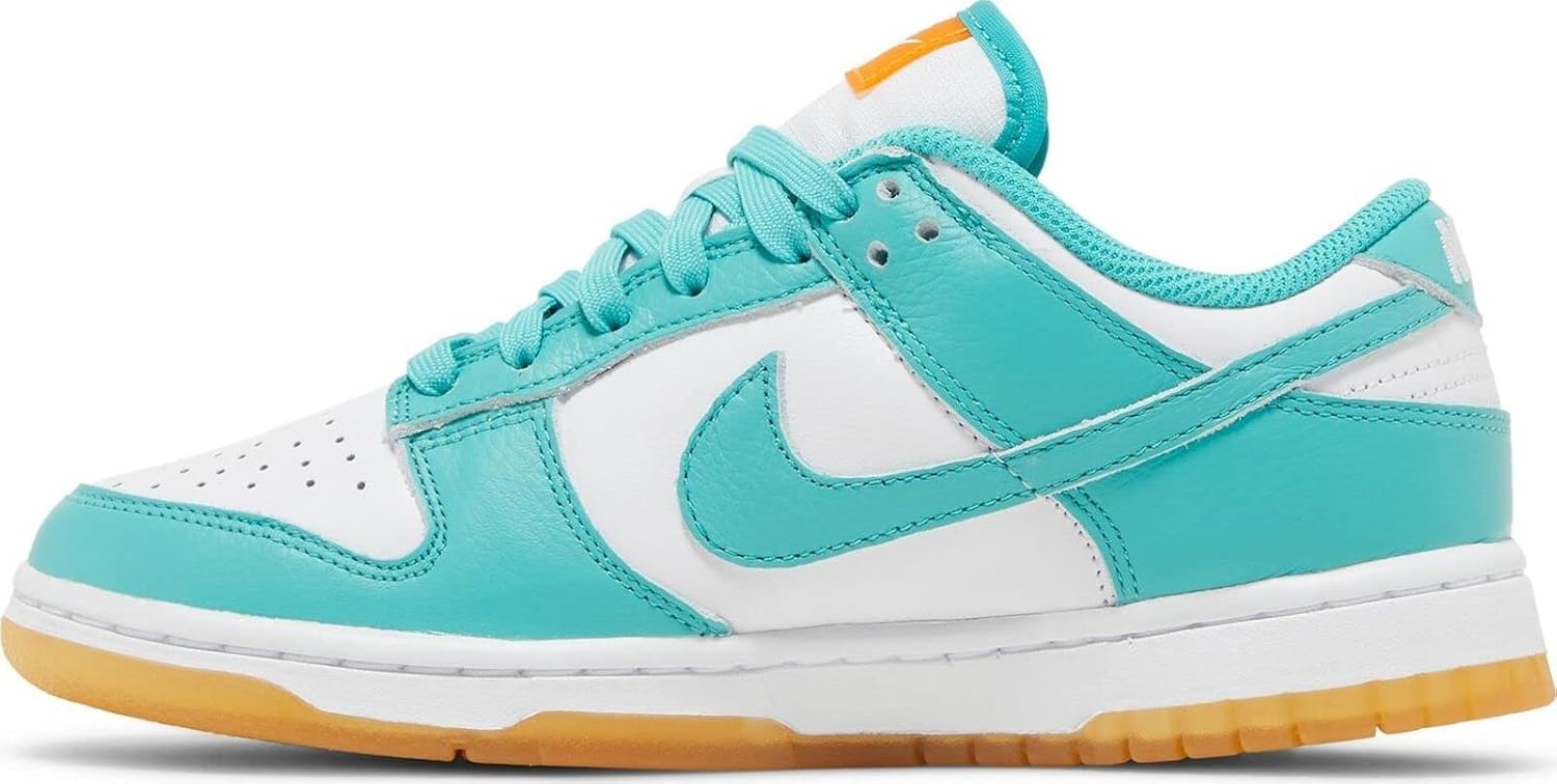 Nike Women's Dunk Low Teal Zeal White/Washed Teal-Kumquat (DV2190 100) - 12
