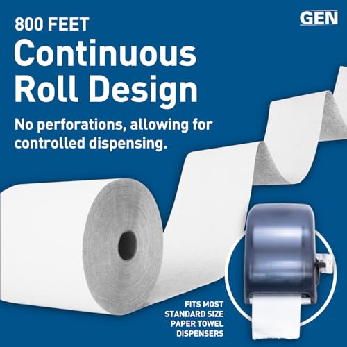 GEN 1820 Hardwound Roll Towels, White, 8