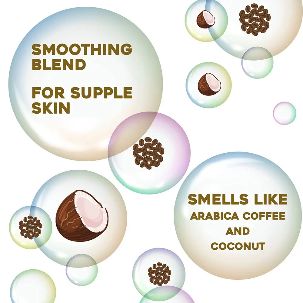 5 Pack OGX Smoothing + Coconut Coffee Body Scrub & Wash 19.5 Ounce