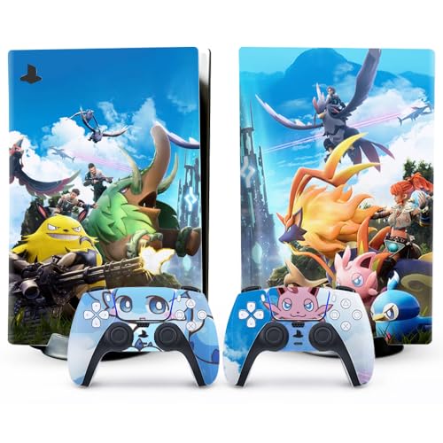 PS5 Skin - Disc Edition Console and Controller Accessories Cover Skins PS5 Controller Skin Gift ps5 Skins for Console Full Set Red and Black PS5 Skin Spider Gery and Blue