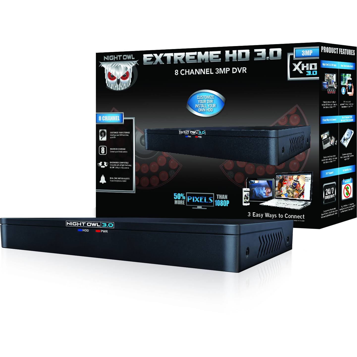 Night Owl 8 Channel Extreme HD 3MP DVR,