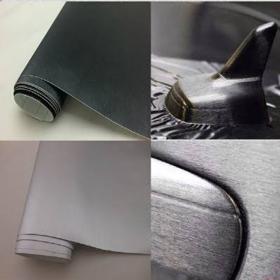 Stickerslab Brushed Gunmetal Aluminium Car Vinyl Wrap Film (Air Bubble Free) in 3 Colours 152cm x 100cm Silver Brushed Aluminium