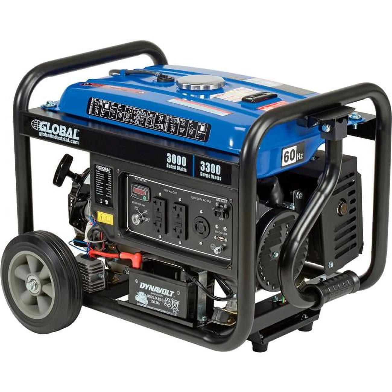 United Power Equipment 716173 3000 Rated watts Global Industrial Portable Generator with Electric & Recoil Start, Gasoline