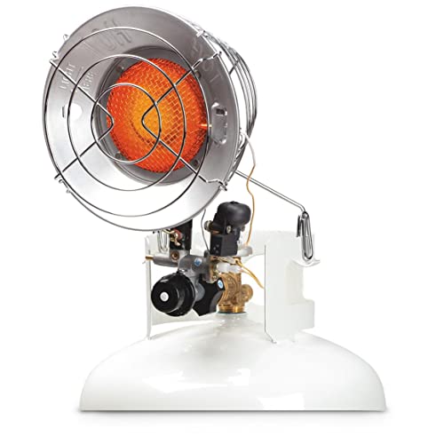 SunRite by Mr. Heater Single Tank Top Propane Radiant Heater, 10-15,000 BTU, Portable, Garage, Camping, Ice Fishing, 3 Settings