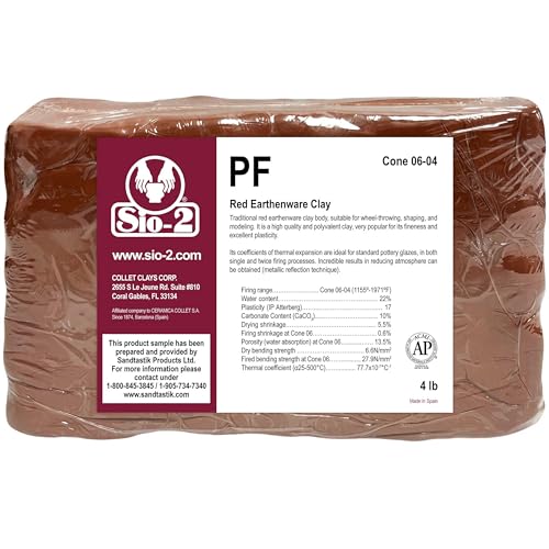 SIO-2 PA White Earthenware Ceramic Pottery Clay | 4 lb, Cone 05-03 | Low Fire Kiln-Fired Clay for Wheel-Throwing, Hand Building, Modelling - Create Pottery and Sculpted Artwork, Ready-to-Use