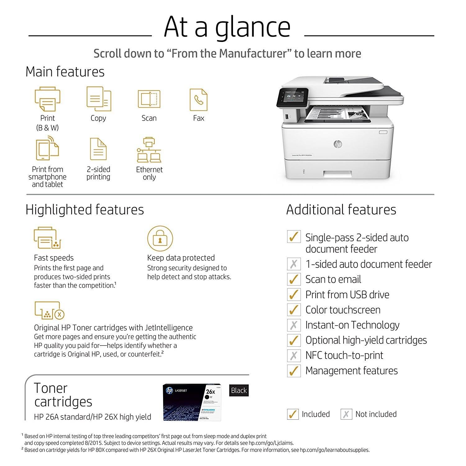 HP LaserJet Pro MFP M426fdn Printer