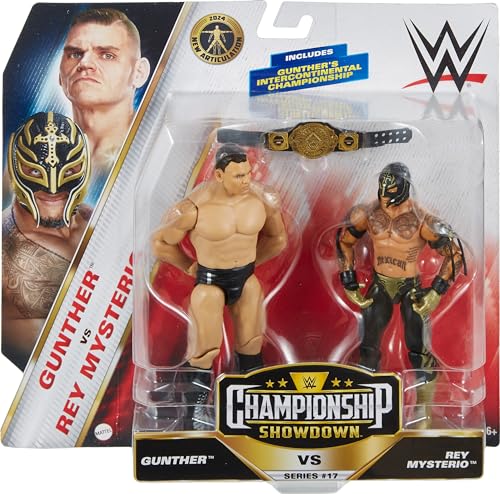 Mattel WWE Championship Showdown 2-Pack Action Figures & Accessory, Series #17 John Cena vs Austin Theory Collectible Set, 6-inch