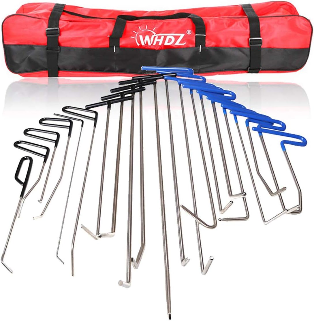 WHDZ Paintless dent Repair Rod 76PCS Paintless Dent Repair Tool Kit Slide Hammer Dent Lifter Bridge Puller Set Light Board Glue Puller Tabs for Car Dent Removal