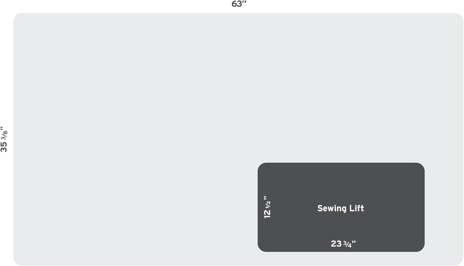 Kangaroo Sewing Furniture Tasmanian II Height Adjustable Cutting Table Sewing Workstation - White