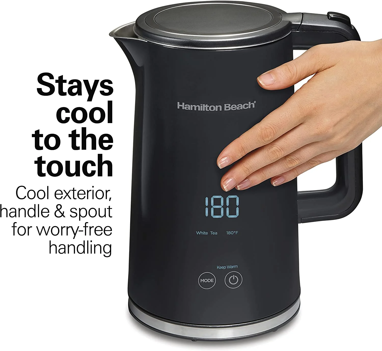 Hamilton Beach Cool-Touch Digital Kettle, 1.7 Liter Capacity, 41033