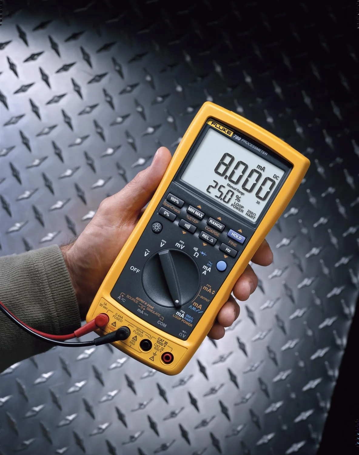 Fluke 789 ProcessMeter, Includes Standard DMM Capabilities, Measure, Source, Simulate mA signals, and Built-In 24 V Loop Supply