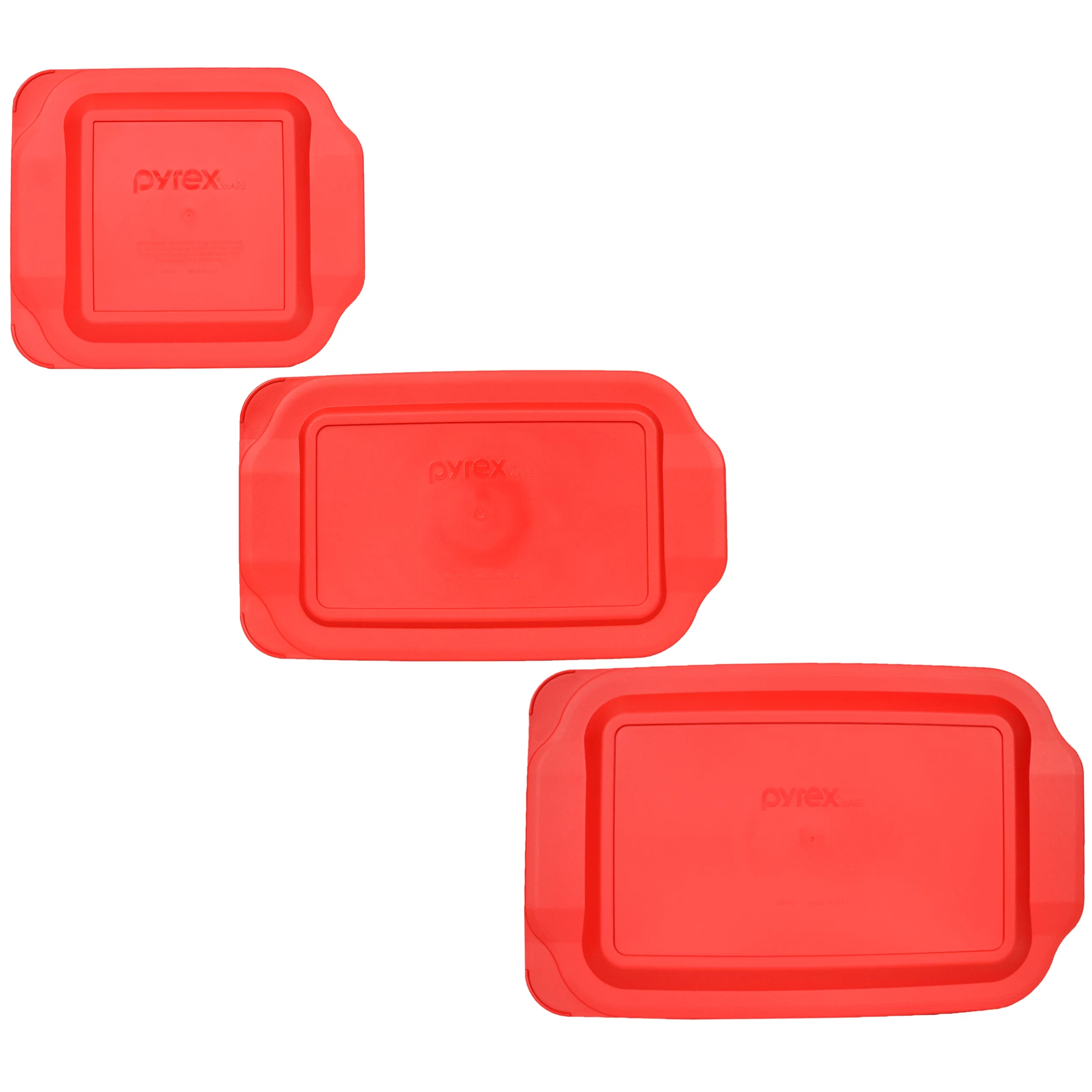 Pyrex Replacement Lids 222-PC, 232-PC, and 233-PC Red Plastic Covers for Pyrex Baking Dishes (Sold Separately)