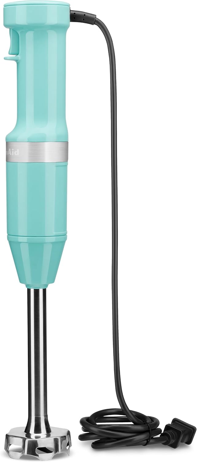 KitchenAid Variable Speed Corded Hand Blender with Accessories, Aqua Sky, KHBV83AQ