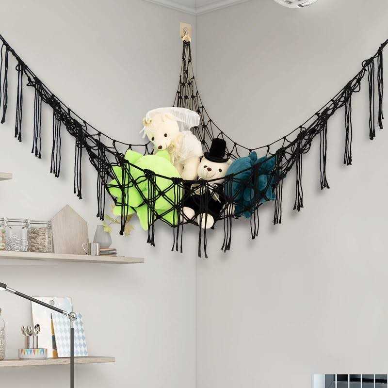 Yelienm Boho Stuffed Animals Net or Hammock Large,55 inch Toy Hammock Macrame Stuff Animal Storage Corner Hanging Net Holder,Mesh Hammock Plush Toy - Pet Supplies online store