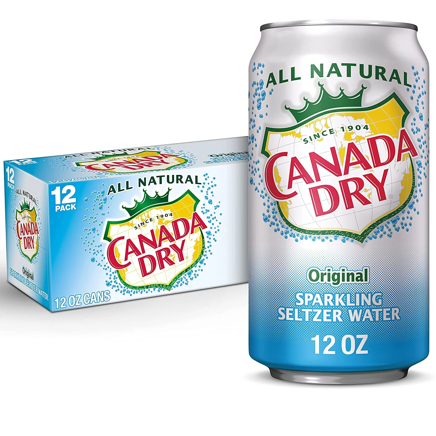 Canada Dry Original Sparkling Seltzer Water, 12 oz. Cans (Pack of 12)