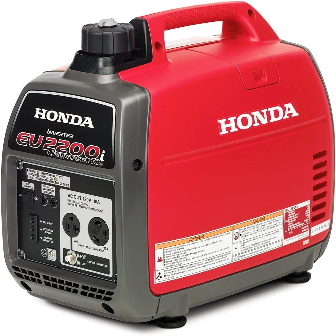 Honda EU2200ITAN1 2200-Watt 120-Volt Companion Super Quiet Portable Inverter Generator with CO-Minder - 49-State