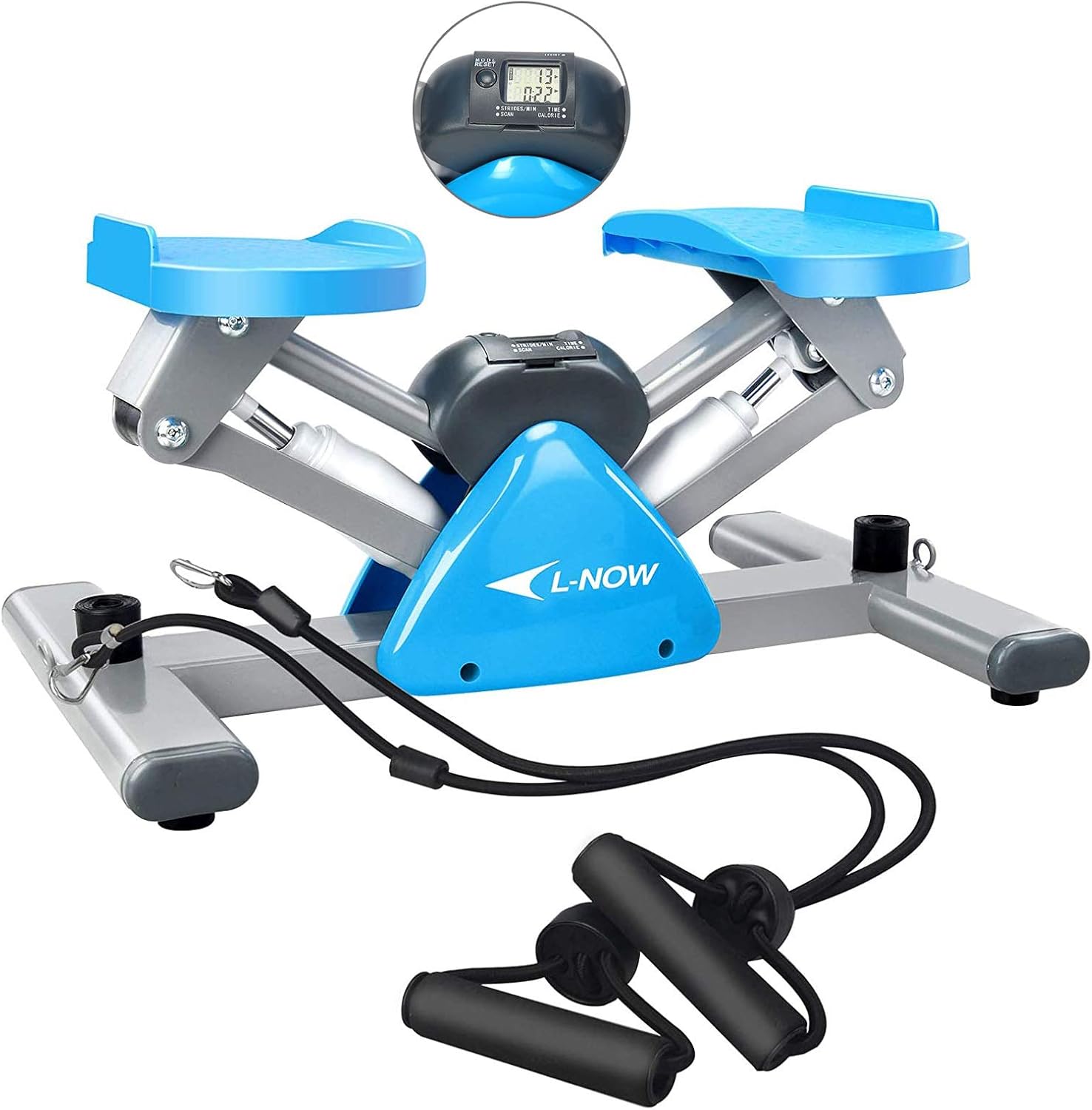 Afully Mini Stair Stepper for Exercise Fitness Stair Stepper with Resistance Bands and LCD Monitor