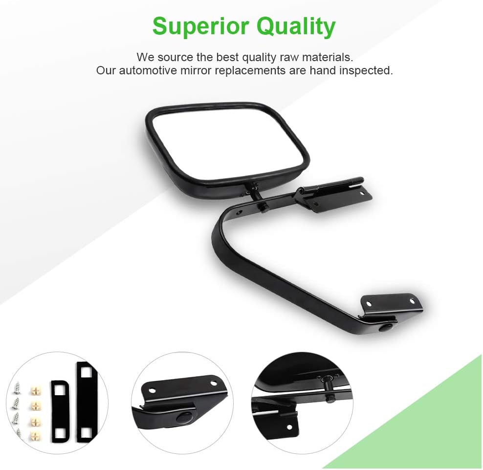 SCITOO Side View Mirrors fit for 1980-1996 for Ford F150 F250 F350 F450 Ranger Bronco Explorer Truck Pickup Towing Mirrors Pair Replacement Mirror Manual Fold Manual adjustment FO1321106-D42