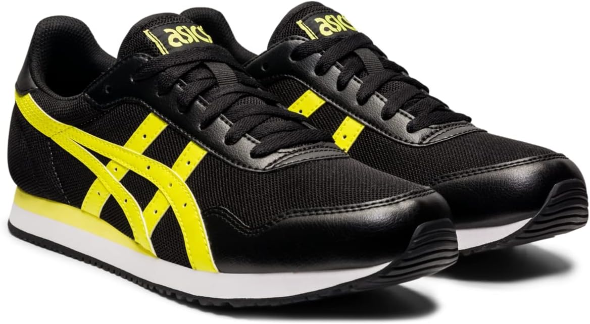 ASICS Men's TIGER RUNNER Shoes, 11.5, BLACK/SOUR YUZU