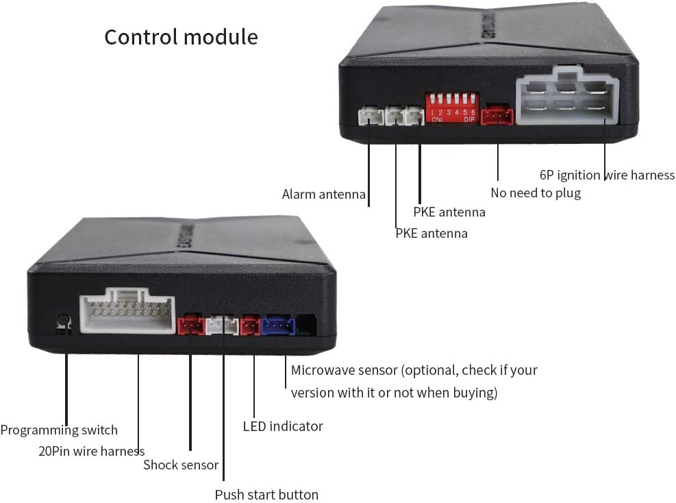 EASYGUARD EC010-SR PKE car Alarm Remote Starter keyless Start Push Start Button keyless Entry Shock Warning Proximity Lock Unlock DC12V