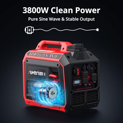2500-Watt Gas Powered Portable Inverter Generator, CO Sensor, Super Quiet for Home Backup, Emergency, Camping, EPA Compliant 2025 Version
