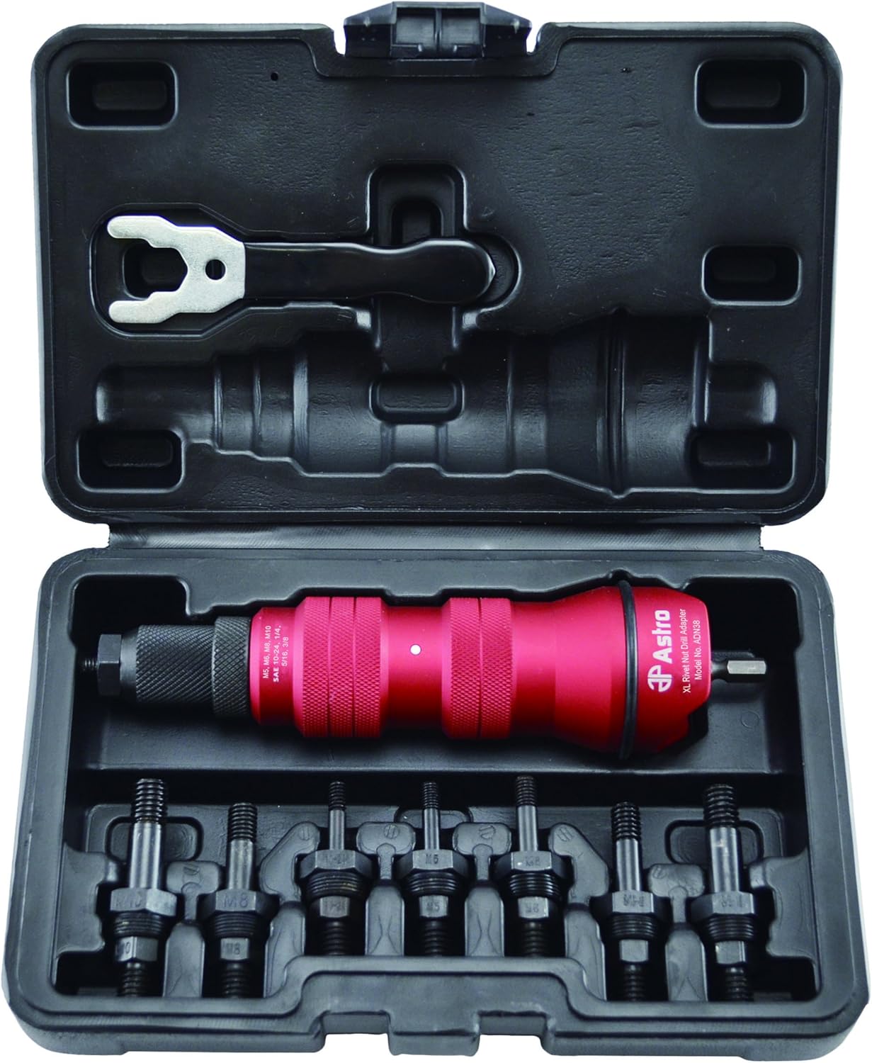 Astro Pneumatic Tool ADN38 XL Rivet Nut Drill Adapter Kit - 3/8